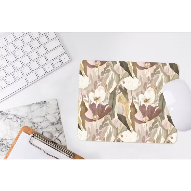 Bloemen - Aquarel - Kleurrijk muismat rubber klein 262 -witbureau