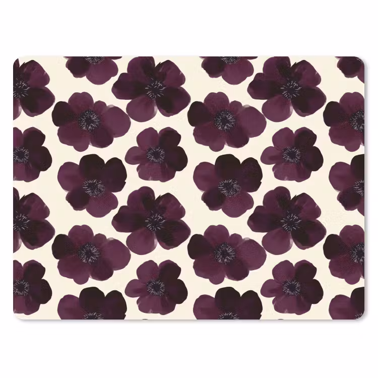 Bloemen - Aquarel - Paars muismat rubber klein 262 -3d