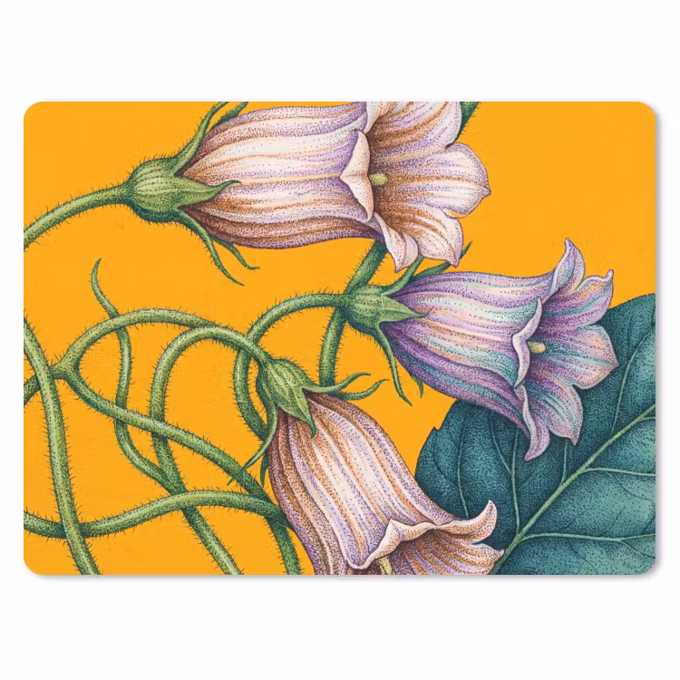 Mauspad - Blumen – Botanik – Gelb - Bloemen - Botanisch - Geel muismat rubber klein