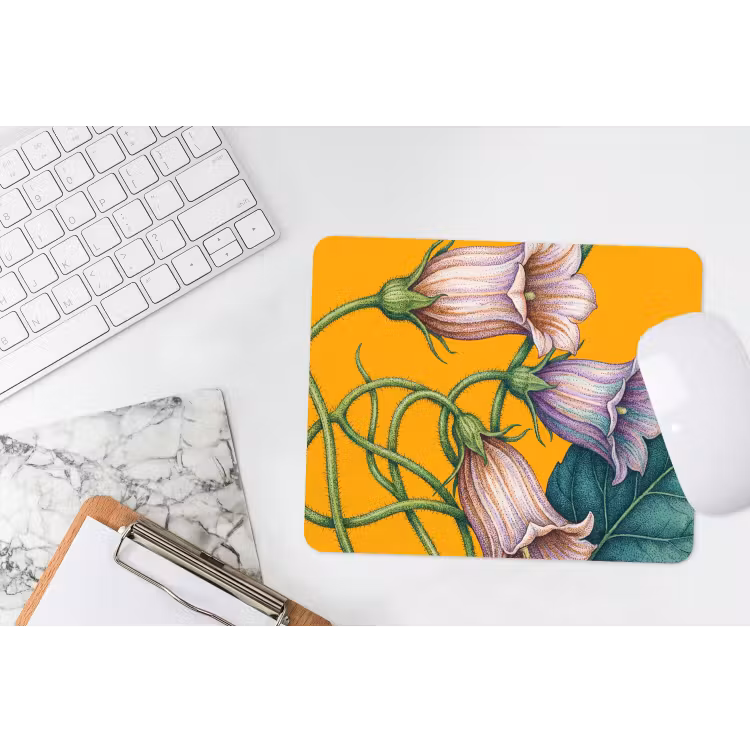 Mauspad - Blumen – Botanik – Gelb - Bloemen - Botanisch - Geel muismat rubber klein