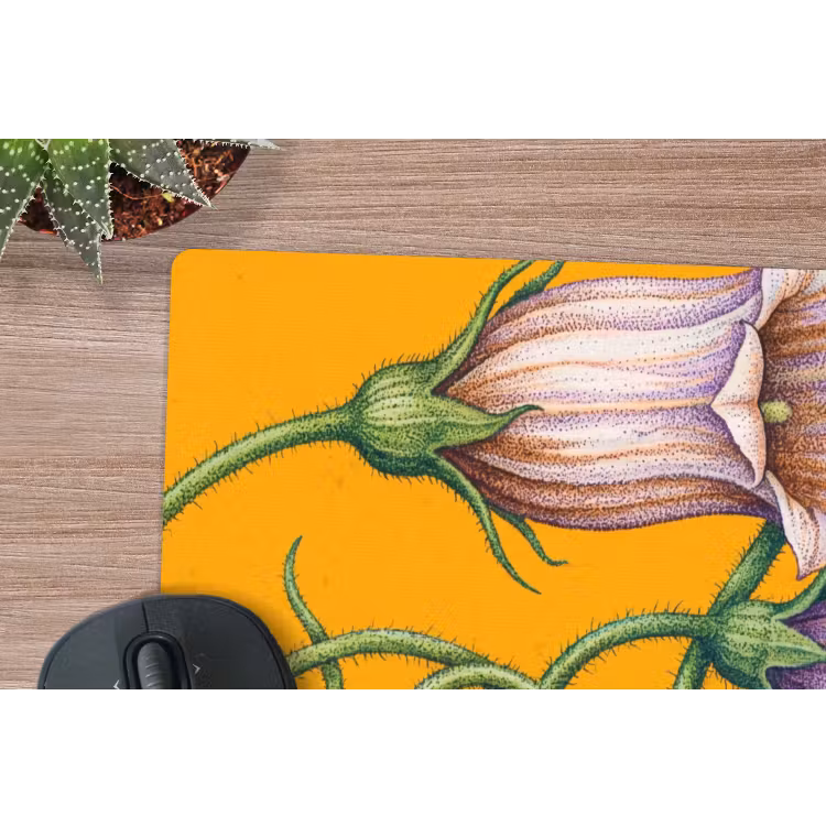 Mauspad - Blumen – Botanik – Gelb - Bloemen - Botanisch - Geel muismat rubber klein