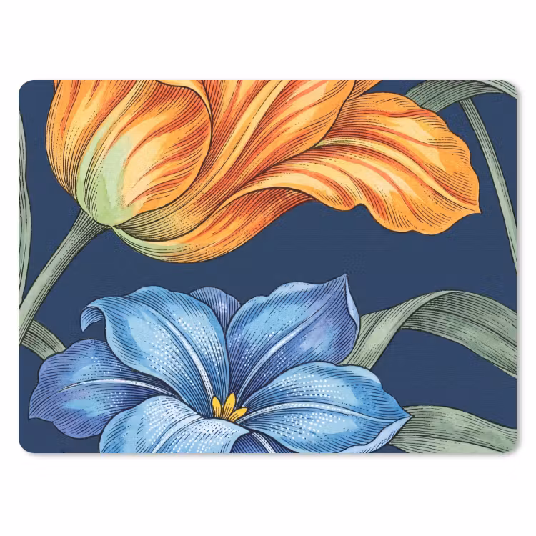 Mauspad - Blumen – Botanik – Muster - Bloemen - Botanisch - Patroon muismat rubber klein