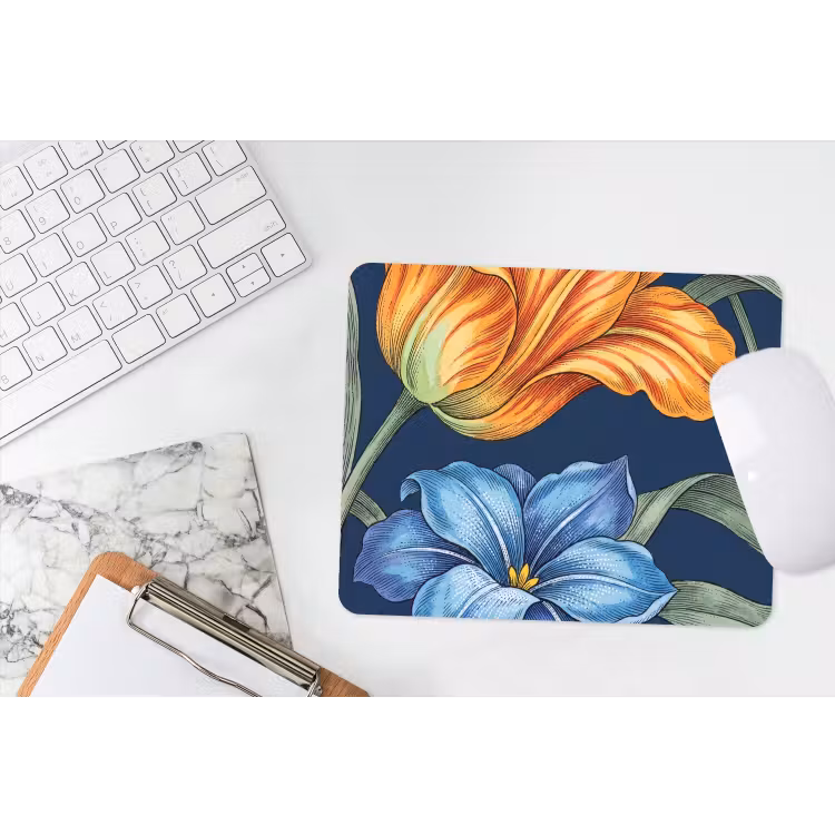 Mauspad - Blumen – Botanik – Muster - Bloemen - Botanisch - Patroon muismat rubber klein