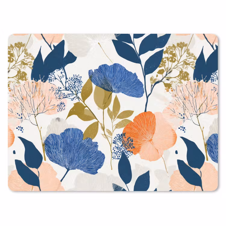 Bloemen - Botanisch - Kleurrijk muismat rubber klein 262 -3d