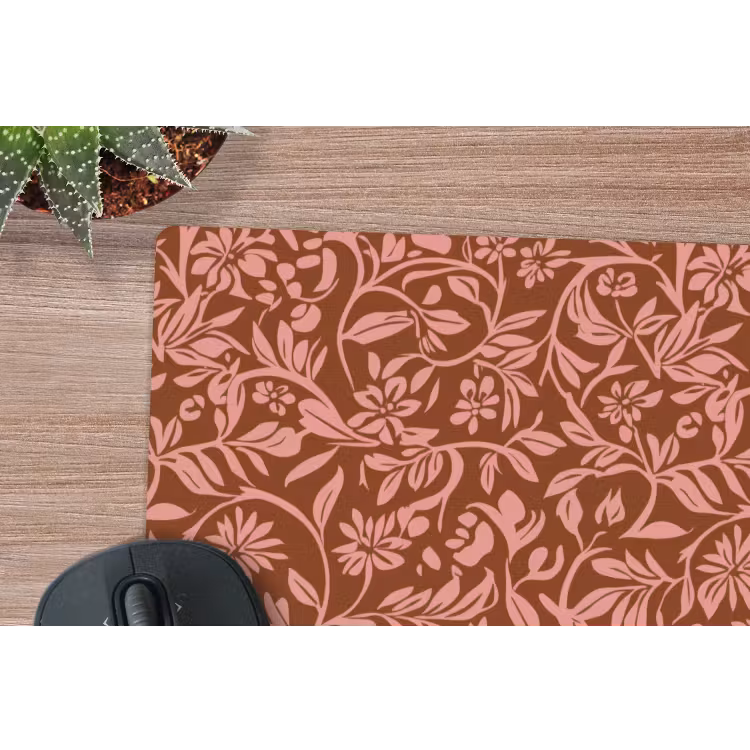 Bloemen - Print - Roze muismat rubber klein 262 -closeup