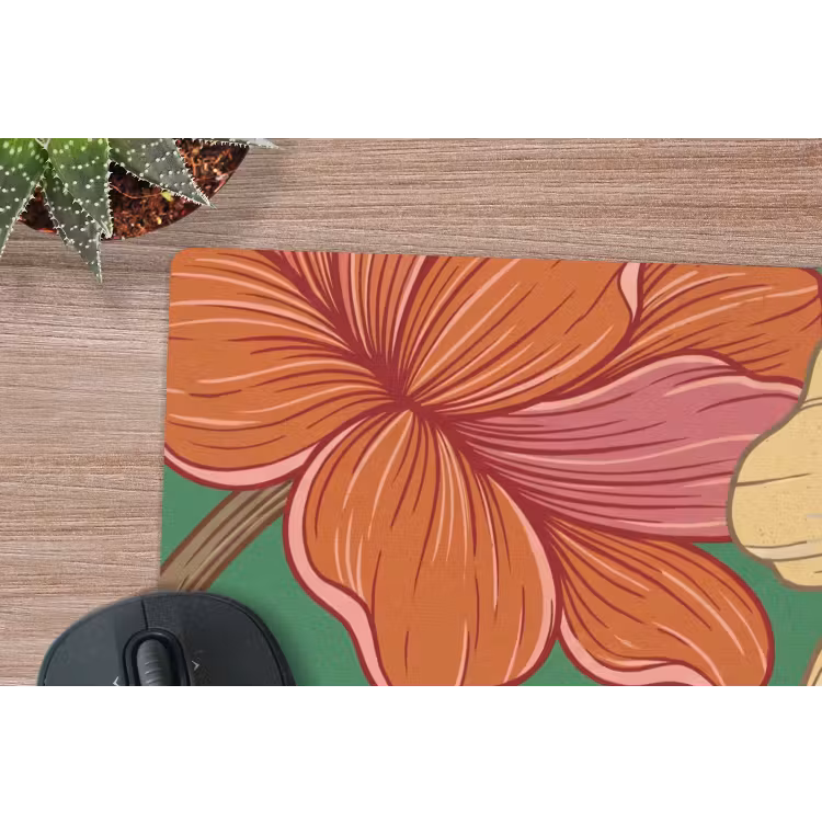 Mauspad - Blumen – Grün – Illustration - Bloemen - Groen - Illustratie muismat rubber klein