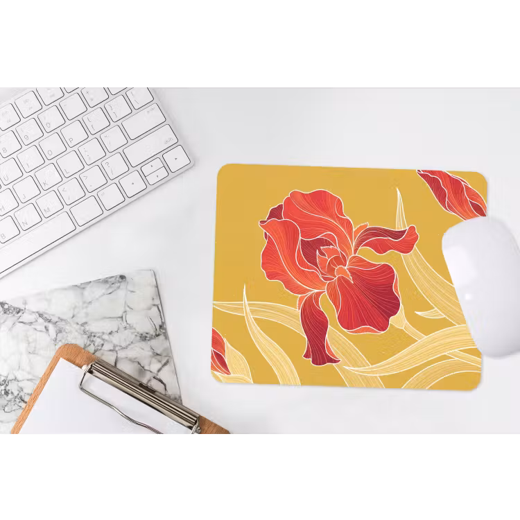 Mauspad - Blumen – Illustration – Rot - Bloemen - Illustratie - Rood muismat rubber klein