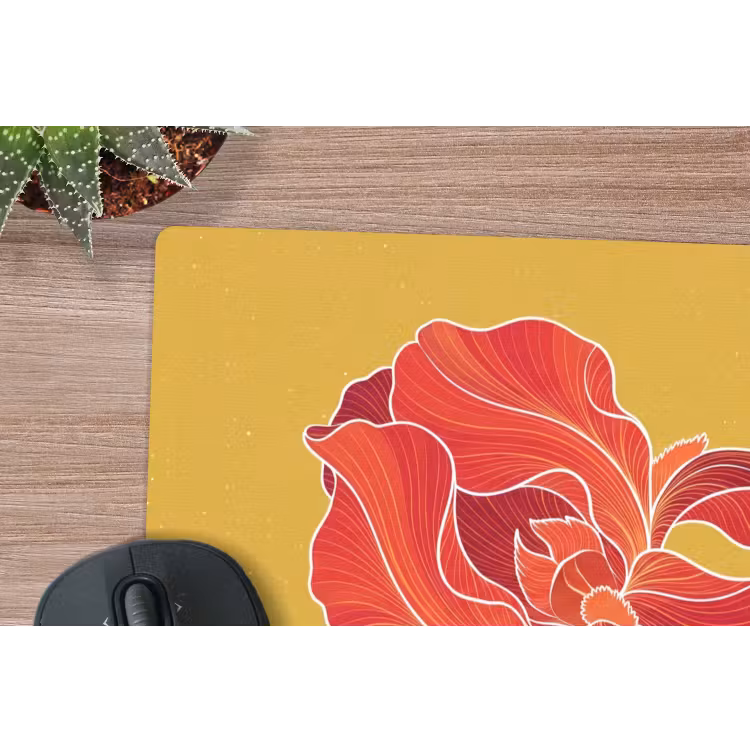 Mauspad - Blumen – Illustration – Rot - Bloemen - Illustratie - Rood muismat rubber klein