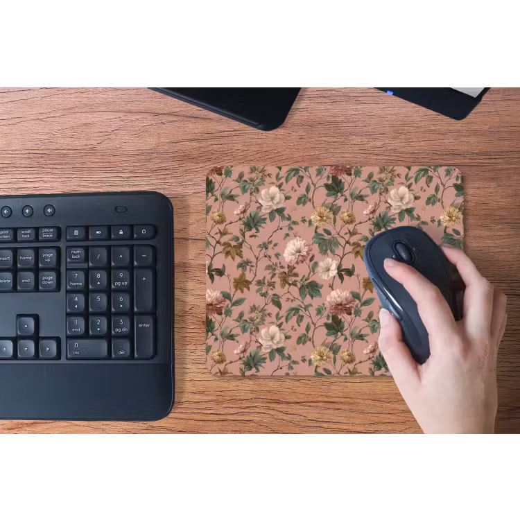 Bloemen - Klassiek - Roze muismat rubber klein 262 -toetsenbord