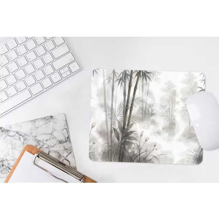 Bloemen - Knop - Tuin - Illustratie - Wit muismat rubber klein -witbureau