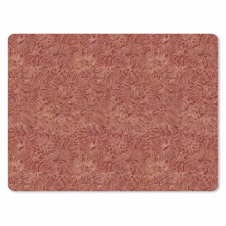 Bloemen - Motief - Rood muismat rubber klein 262 -3d