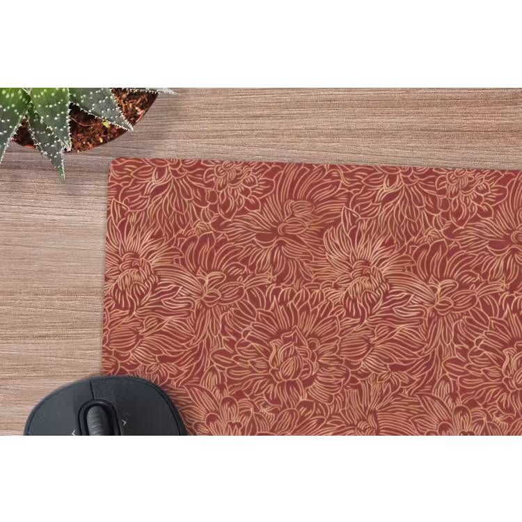 Bloemen - Motief - Rood muismat rubber klein 262 -closeup