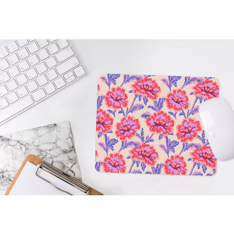 Bloemen - Patroon - Meerkleurig muismat rubber klein 262 -witbureau