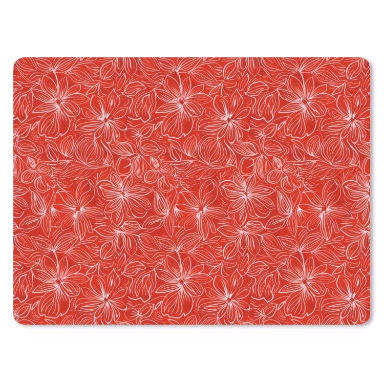 Bloemen - Patroon - Rood muismat rubber klein 262 -3d