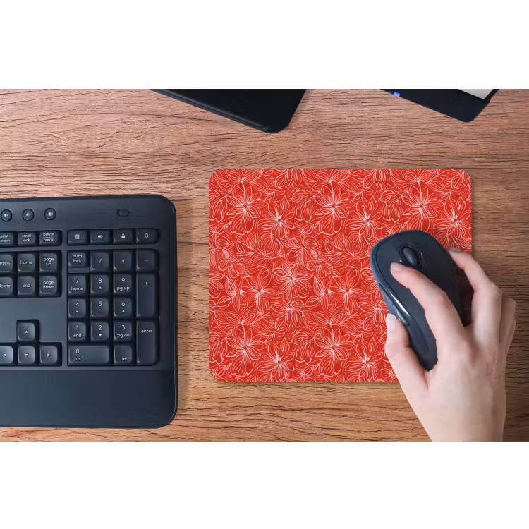 Bloemen - Patroon - Rood muismat rubber klein 262 -toetsenbord