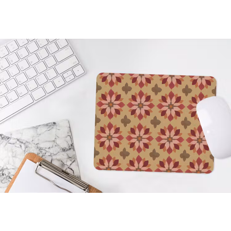 Bloemen - Retro - Groen muismat rubber klein 262 -witbureau