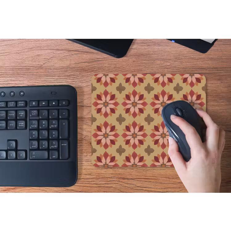 Bloemen - Retro - Groen muismat rubber klein 262 -toetsenbord