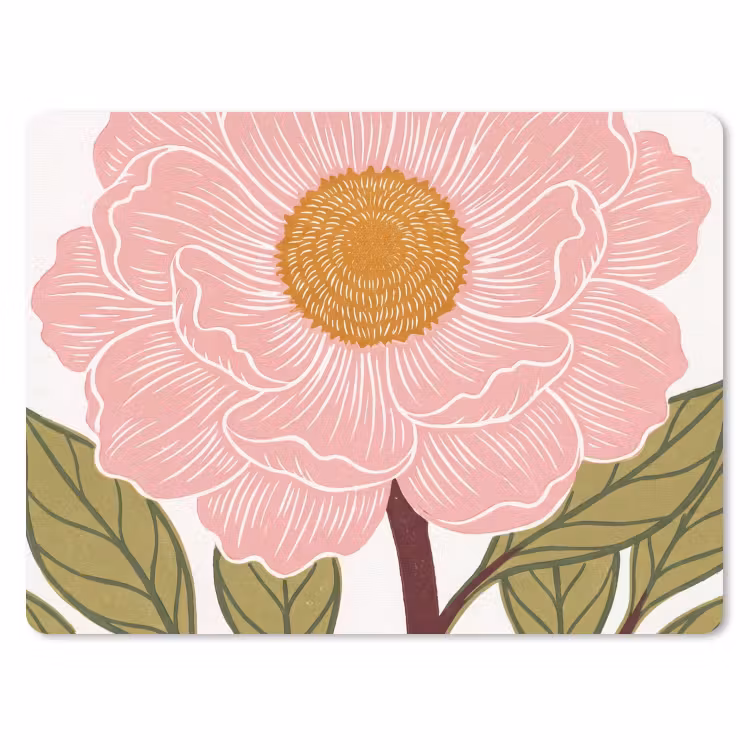 Mauspad - Blumen – Rosa – Illustration - Bloemen - Roze - Illustratie muismat rubber klein