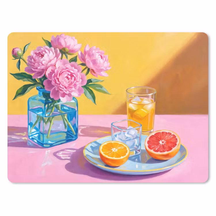 Mauspad - Blumen – Rosa – Modern - Bloemen - Roze - Modern muismat rubber klein