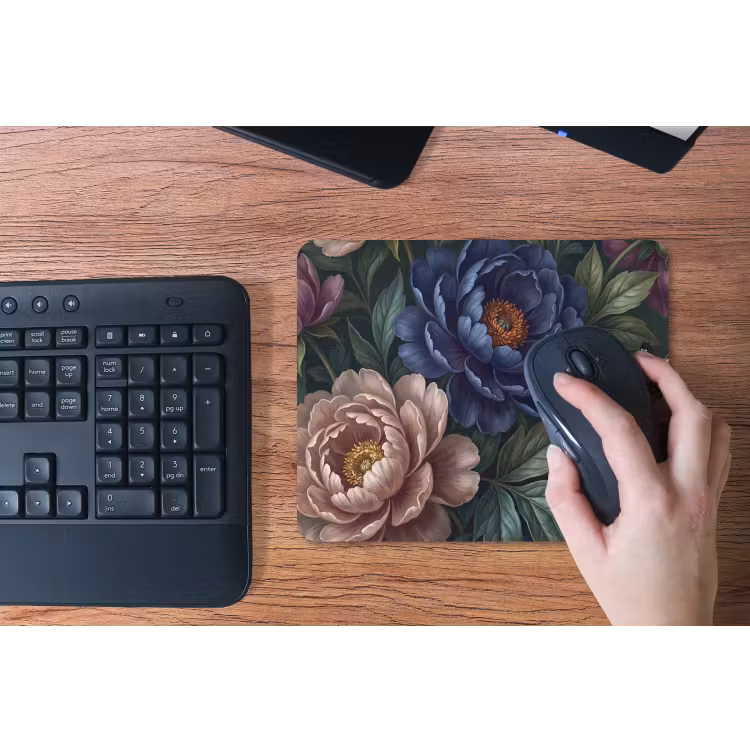 Bloemen - Vlinder - Natuur - Modern - Paars muismat rubber klein -toetsenbord