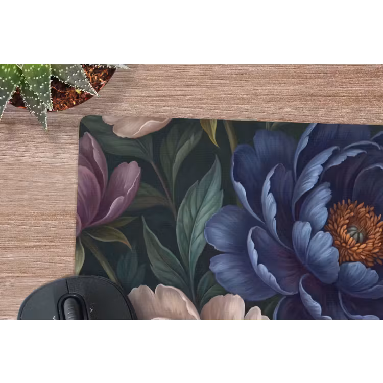 Bloemen - Vlinder - Natuur - Modern - Paars muismat rubber klein -closeup