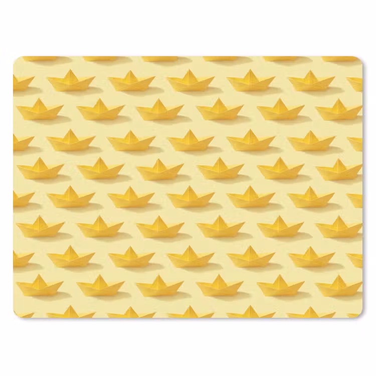 Bootjes - Origami - Creatief - Geel muismat rubber klein 262 -3d