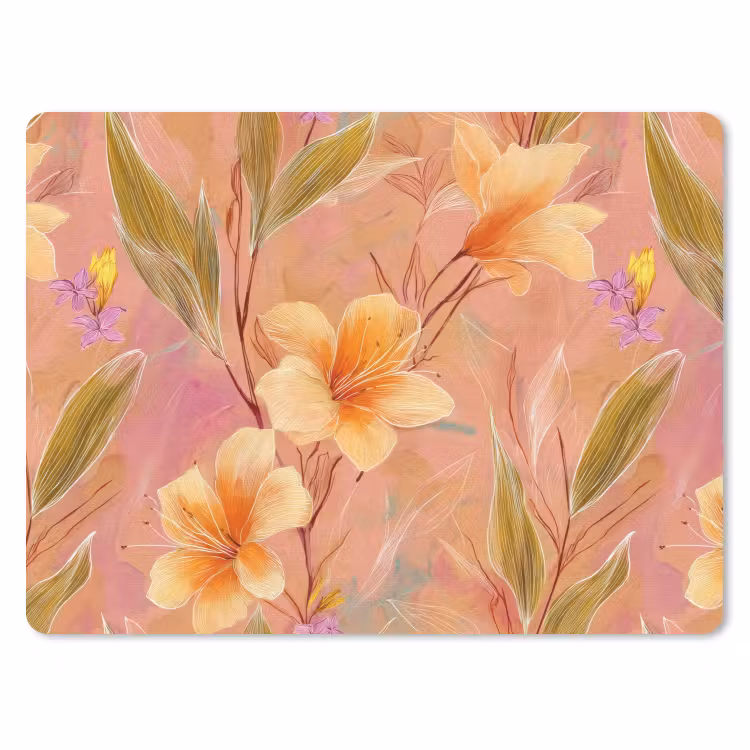 Botanisch - Bloemen - Kleurrijk muismat rubber klein 262 -3d