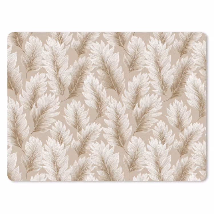 Botanisch - Patroon - Beige muismat rubber klein 262 -3d