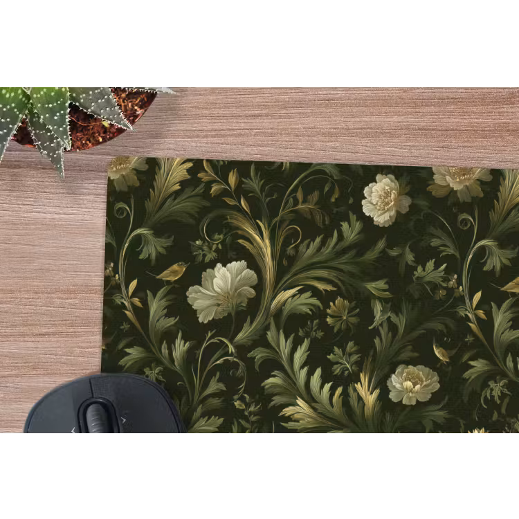 Botanisch - Naadloos - Bloemen muismat rubber klein 262 -closeup
