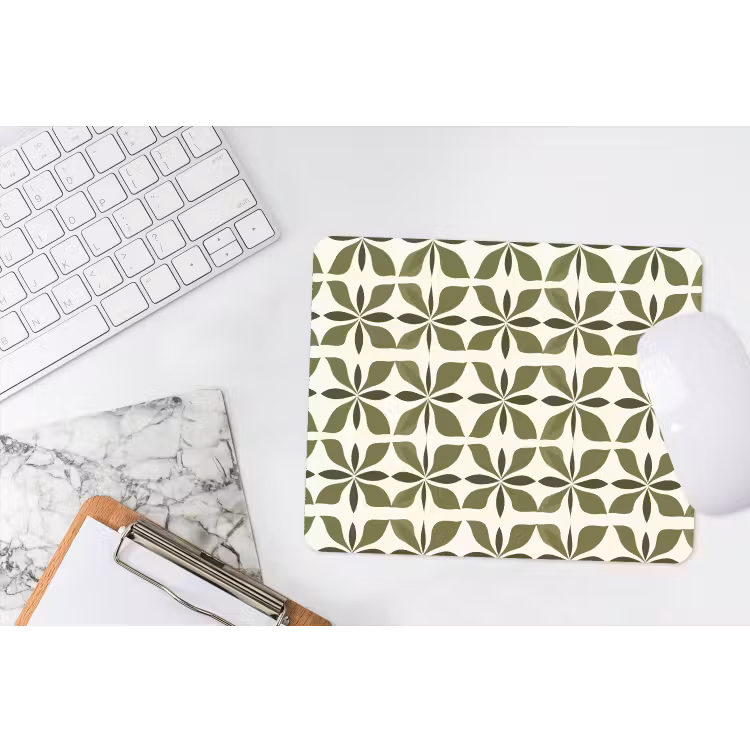 Botanisch - Retro - Groen muismat rubber klein 262 -witbureau