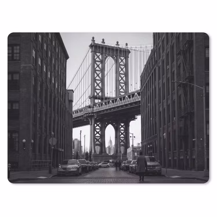 Brug - Stad - Architectuur - Modern - Zwart-wit muismat rubber klein -3d