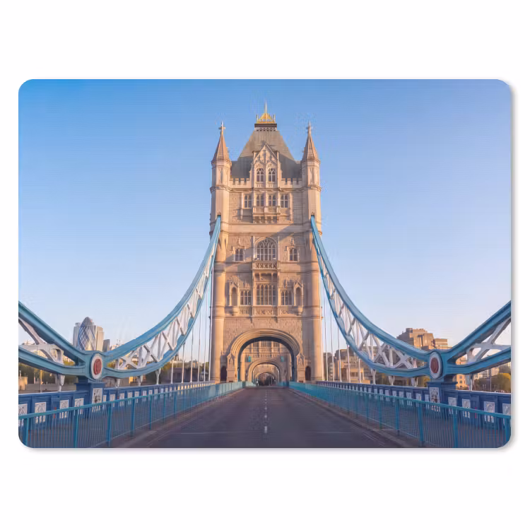 Brug - Toren - Architectuur - Klassiek - Blauw muismat rubber klein -3d
