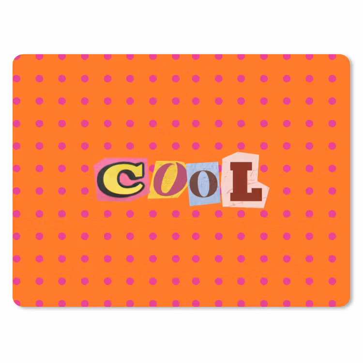 Cool - Stippen - Oranje muismat rubber klein -3d