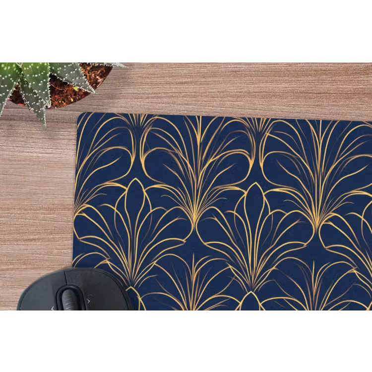 Deco - Waaier - Blauw muismat rubber klein 262 -closeup