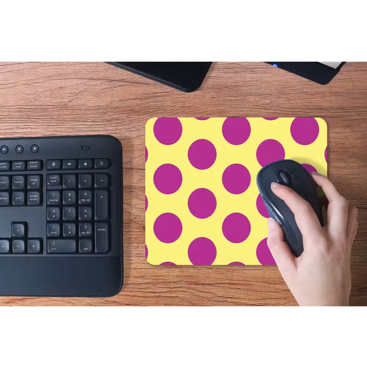 Dots - Klassiek - Geel muismat rubber klein 262 -toetsenbord
