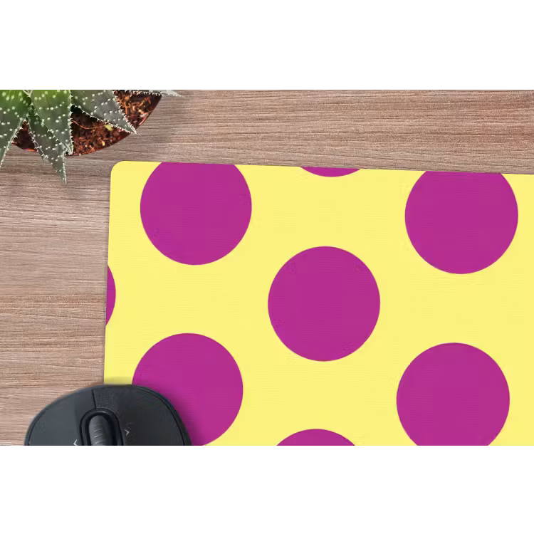 Dots - Klassiek - Geel muismat rubber klein 262 -closeup