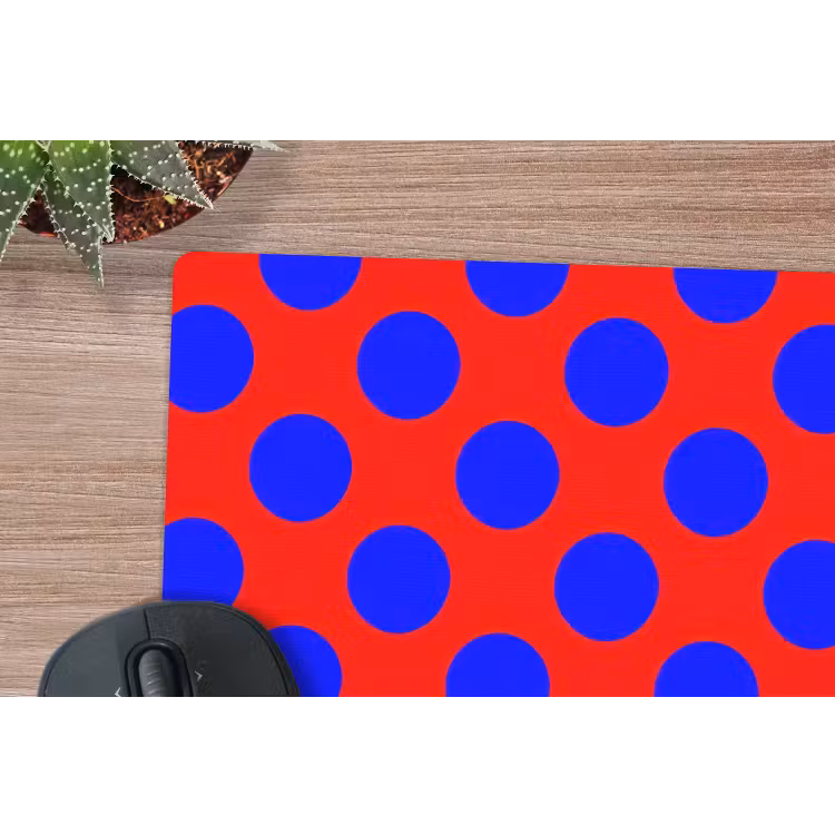 Dots - Klassiek - Rood muismat rubber klein 262 -closeup