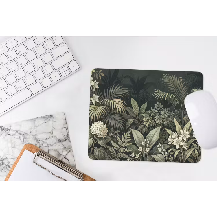 Jungle - Bladeren - Botanisch - Groen muismat rubber klein -witbureau