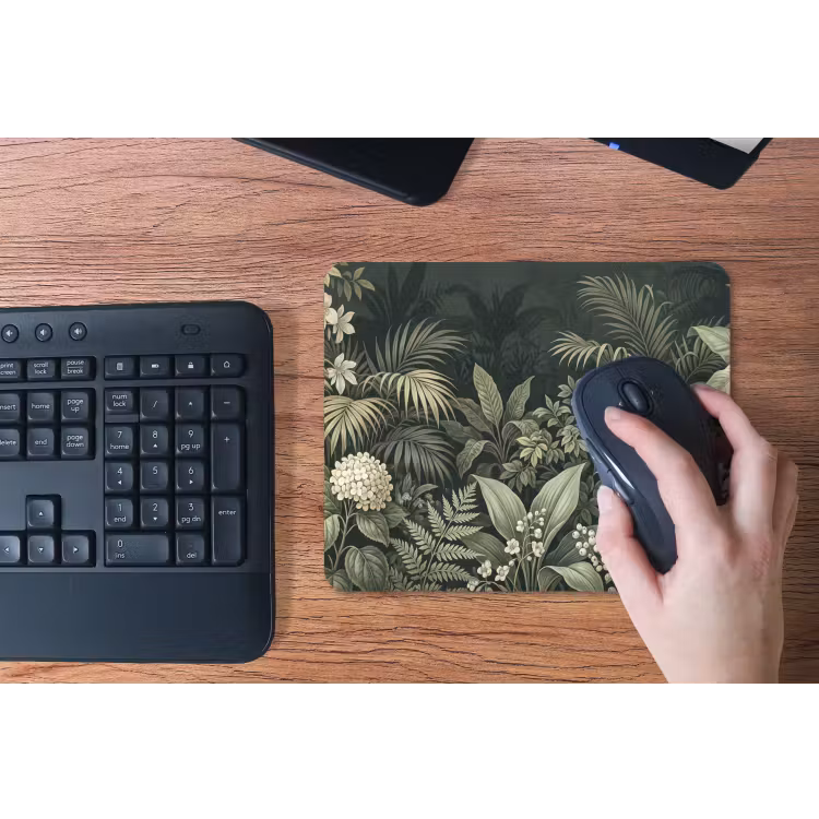 Jungle - Bladeren - Botanisch - Groen muismat rubber klein -toetsenbord