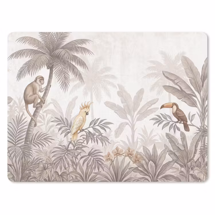 Jungle - Dieren - Palmbomen muismat rubber klein -3d