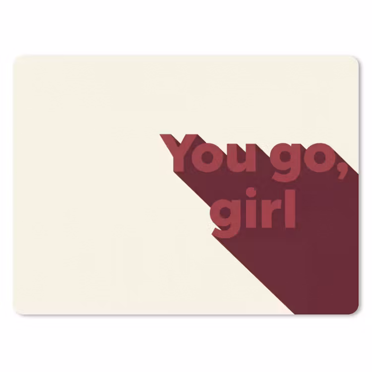 you go girl - 3D - Rood muismat rubber klein -3d