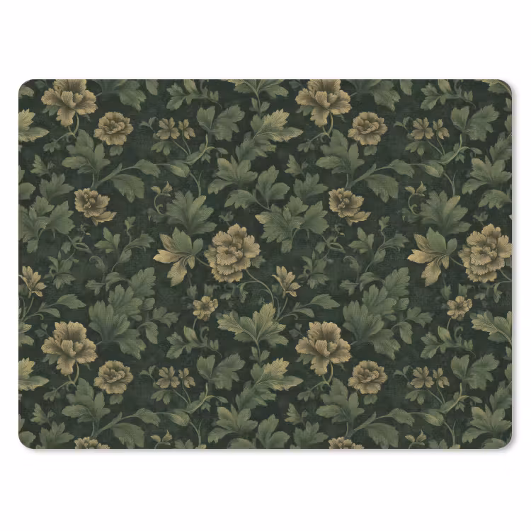 Donker - Groen - Goud - Botanisch muismat rubber klein 262 -3d