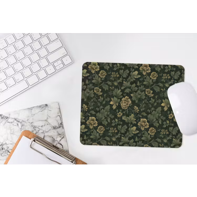 Donker - Groen - Goud - Botanisch muismat rubber klein 262 -witbureau