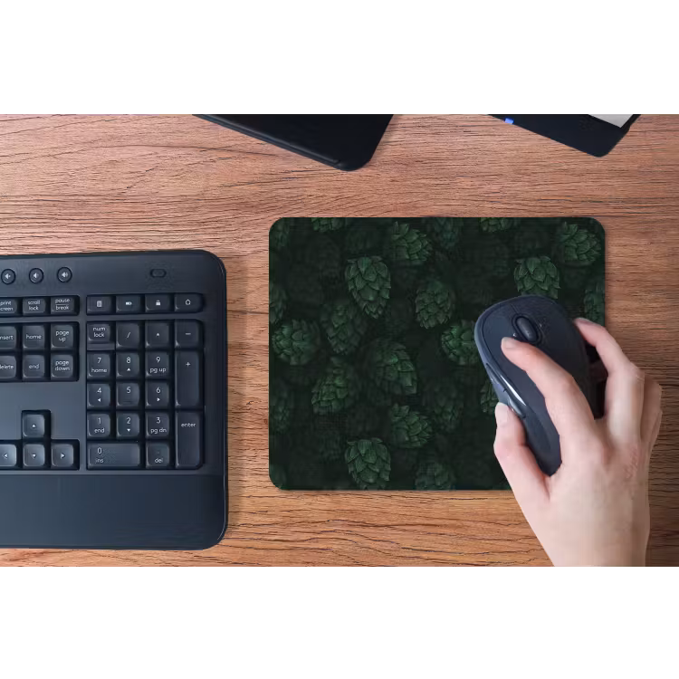 Donker - Groen - Hopbellen - Botanisch - Illustratie muismat rubber klein 262 -toetsenbord