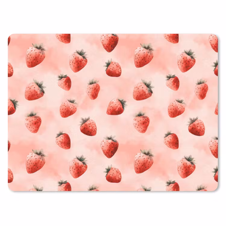 Aardbei - Patroon - Roze muismat rubber klein 262 -3d