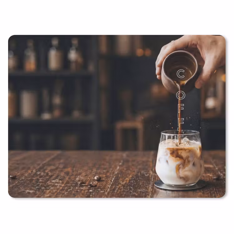 Espresso - Melk - Café muismat rubber klein -3d