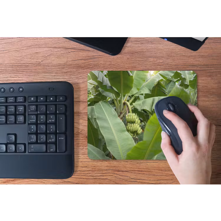 Eten - Bananen - Plantage - Groen muismat rubber klein -toetsenbord