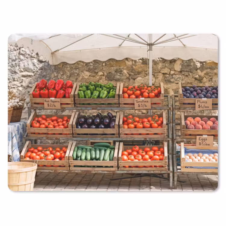 Mauspad - Essen – Markt – Frisch - Eten - Markt - Vers muismat rubber klein