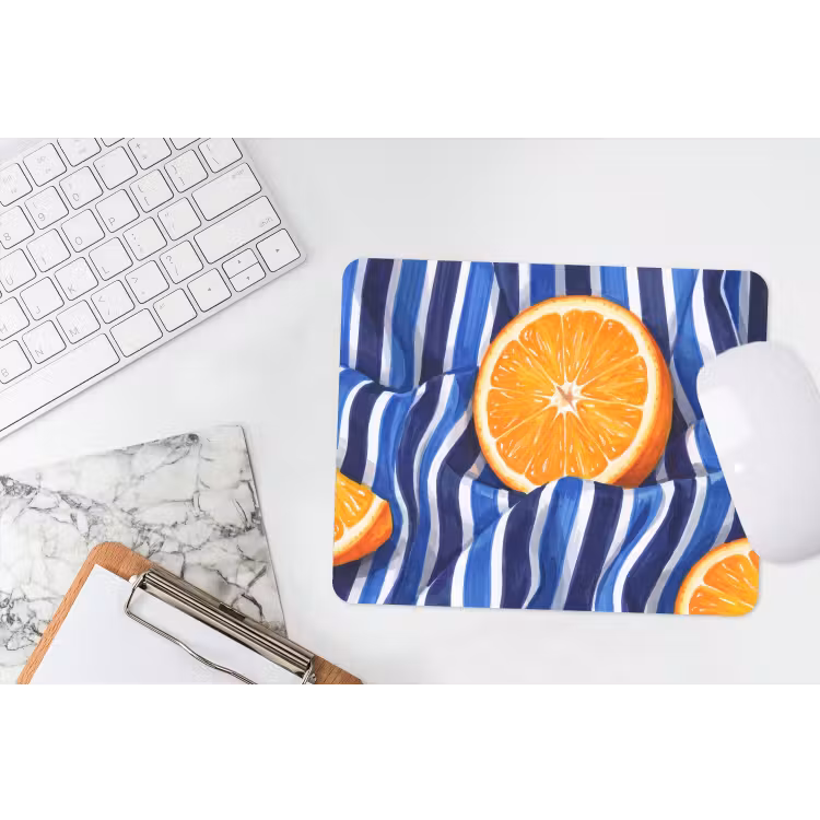 Mauspad - Essen – Obst – Orange - Eten - Fruit - Oranje muismat rubber klein