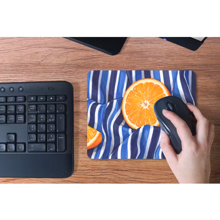 Mauspad - Essen – Obst – Orange - Eten - Fruit - Oranje muismat rubber klein
